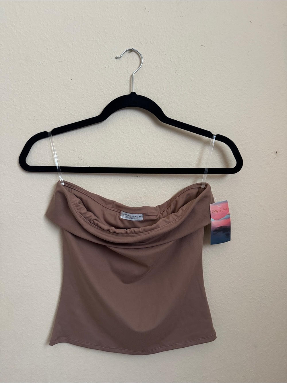 Strapless Draped Tank Top in Mauve